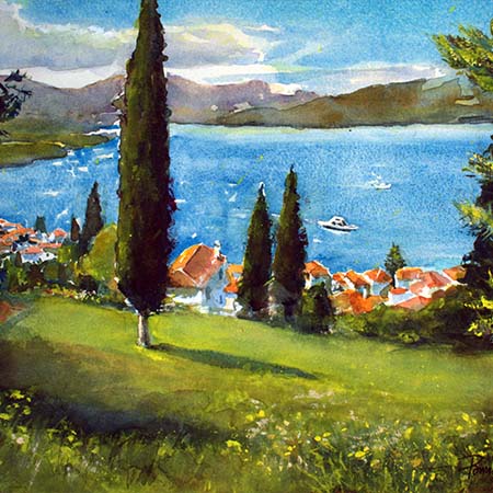 View from the Milo, Poros - Pamela Jane Rogers - Visual Artist & Author